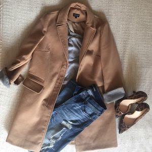 Top shop pea coat beige